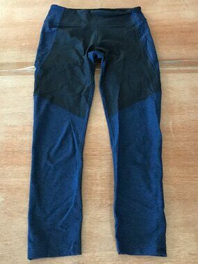 Outdoor Voices Leggings Women S Blue Two Tone Color Block Hip Pocket Athleisure
